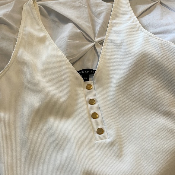 Dynamite white bodysuit with gold buttons - Picture 2 of 2
